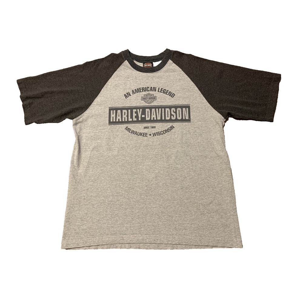 Harley Davidson Mens T-shirt Milwaukee Wisconsin Gray Size XL